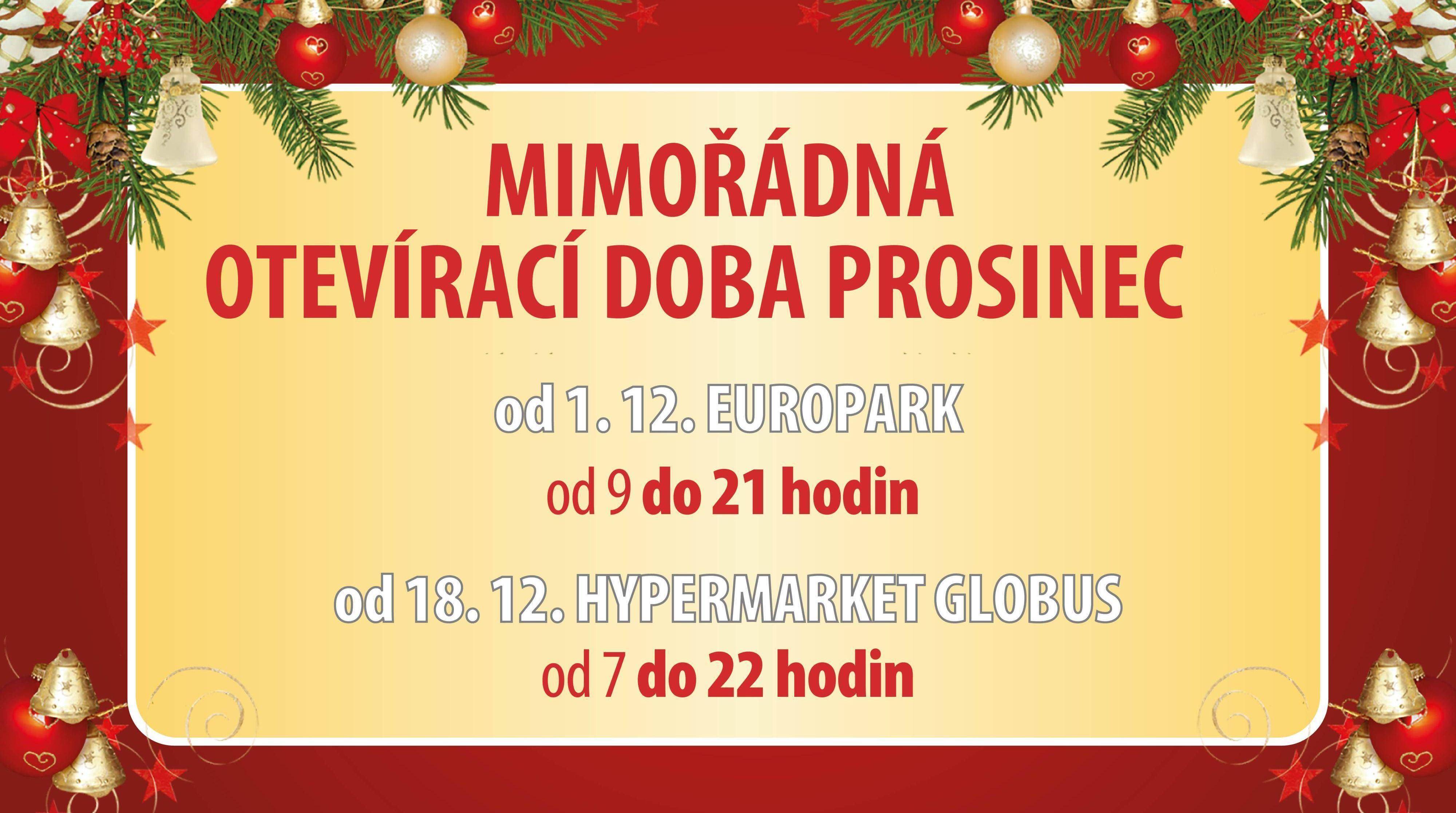 Mimořádná otevírací doba prosinec | Obchodní centrum Europark